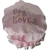 Diamante Shower Cap - DOG LOVER - Pink