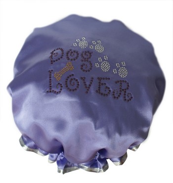 Diamante Shower Cap - DOG LOVER - Lilac
